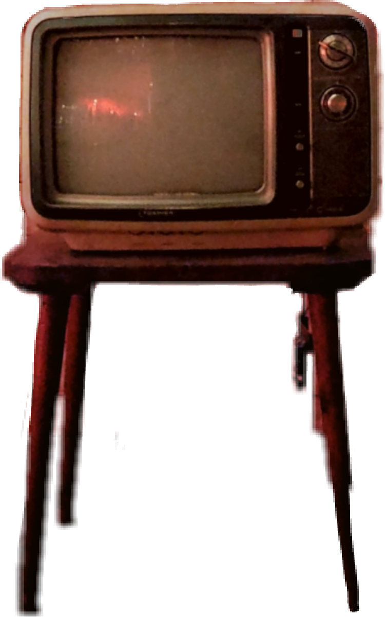 Vintage Televisionon Stand PNG Image