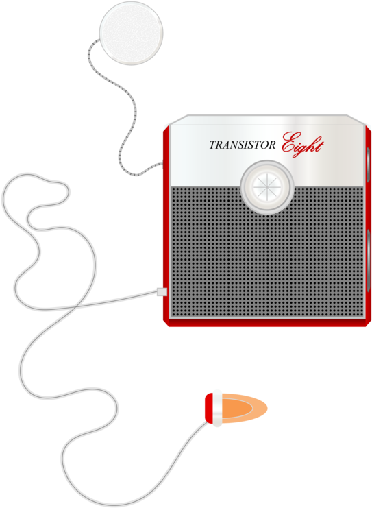 Vintage Transistor Radio Illustration PNG Image