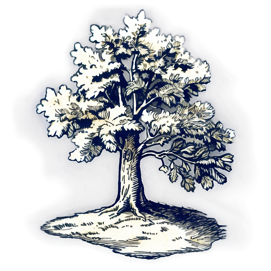 Vintage Tree Etching Png Rmq90 PNG Image