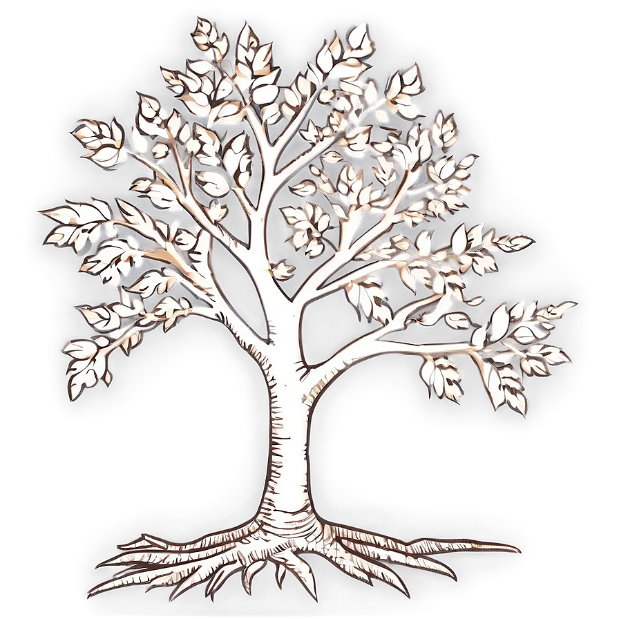 Vintage Tree Outline Png Peb33 PNG Image