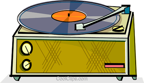 Vintage Turntable Playing Record PNG Image