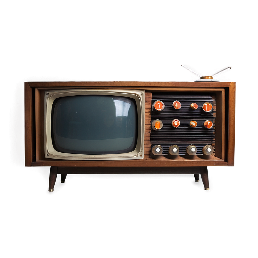 Vintage Tv With Knobs Png Xea PNG Image