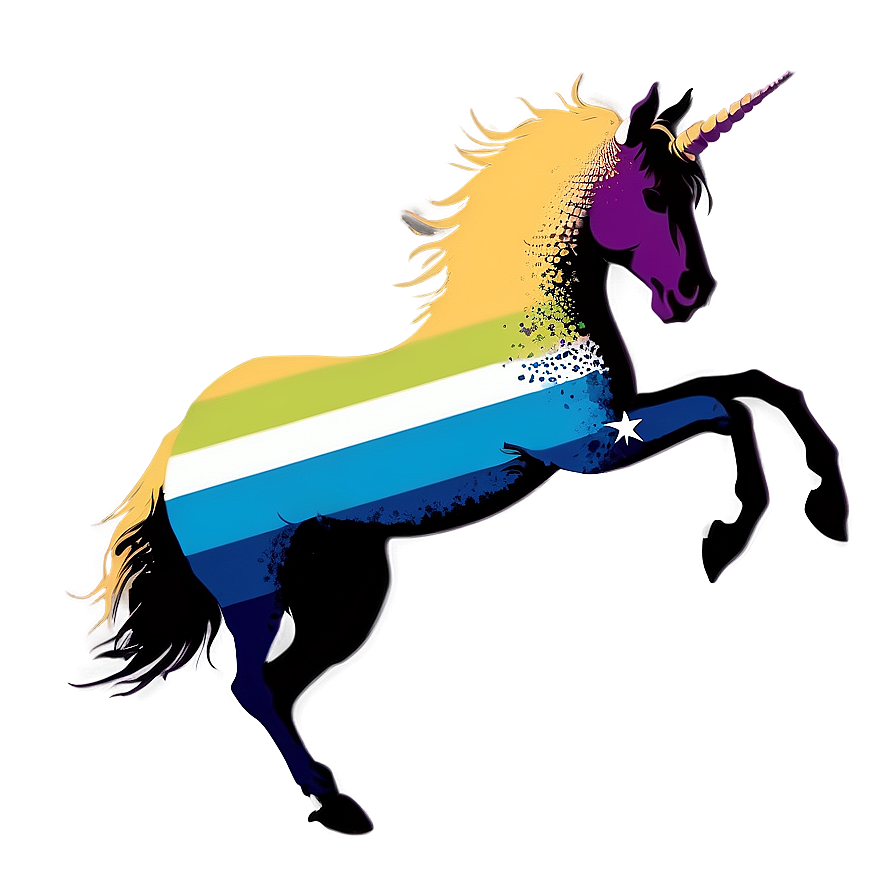 Vintage Unicorn Silhouette Png 06282024 PNG Image