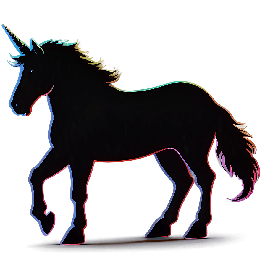 Vintage Unicorn Silhouette Png 06282024 PNG Image