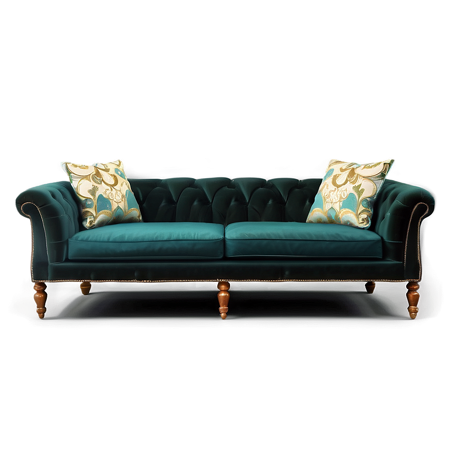 Vintage Velvet Sofa Png 05252024 PNG Image