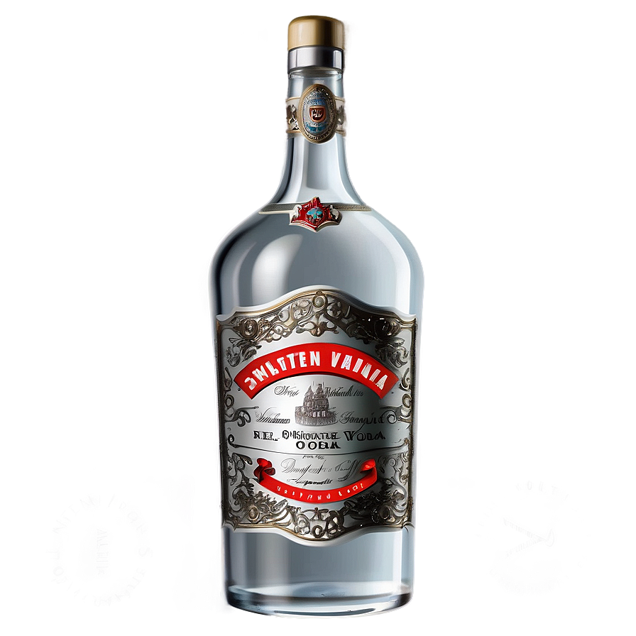 Vintage Vodka Bottle Png Lkh50 PNG Image