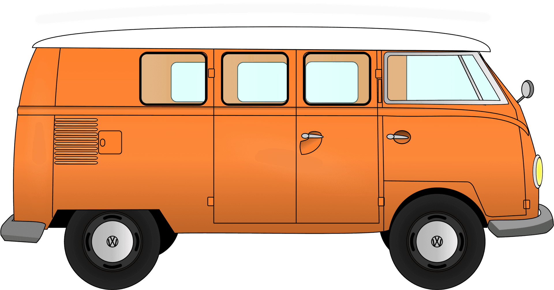 Vintage Volkswagen Bus Illustration PNG Image