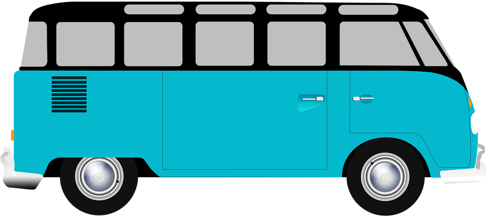 Vintage Volkswagen Bus Side View PNG Image