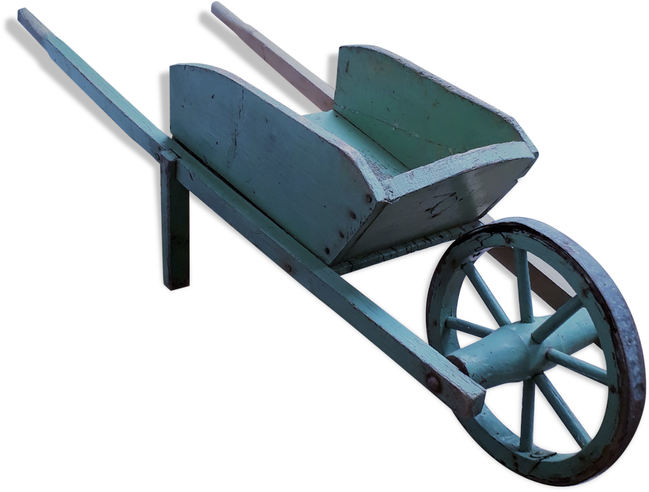 Vintage Wheelbarrow Isolated PNG Image