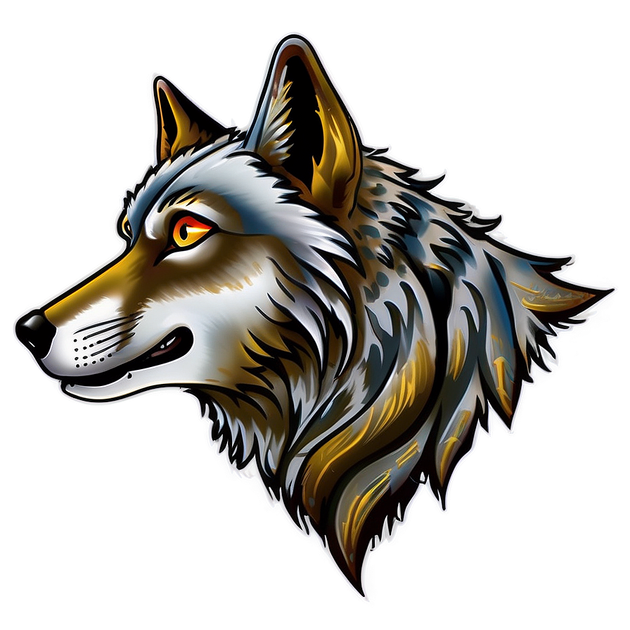 Vintage Wolf Head Tattoo Design Png 06122024 PNG Image