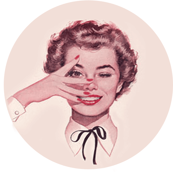 Vintage Woman Gesture Smile Illustration PNG Image