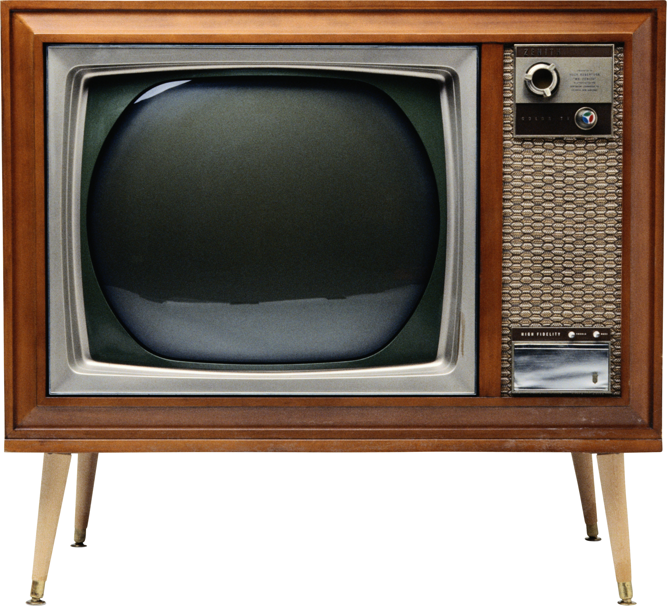 Vintage Wooden Console T V PNG Image