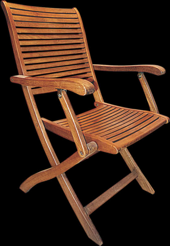 Vintage Wooden Folding Chair PNG Image