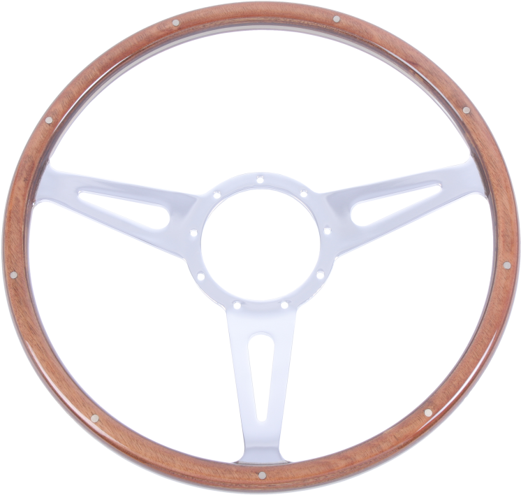 Vintage Wooden Steering Wheel PNG Image