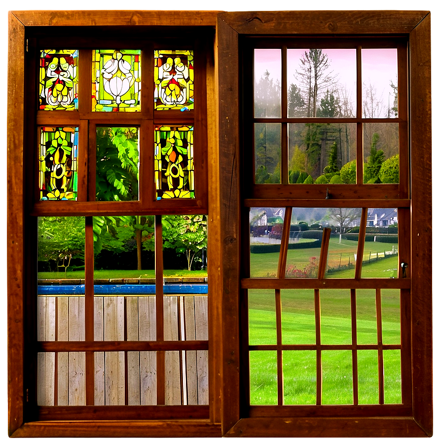 Vintage Wooden Windows Png 06112024 PNG Image