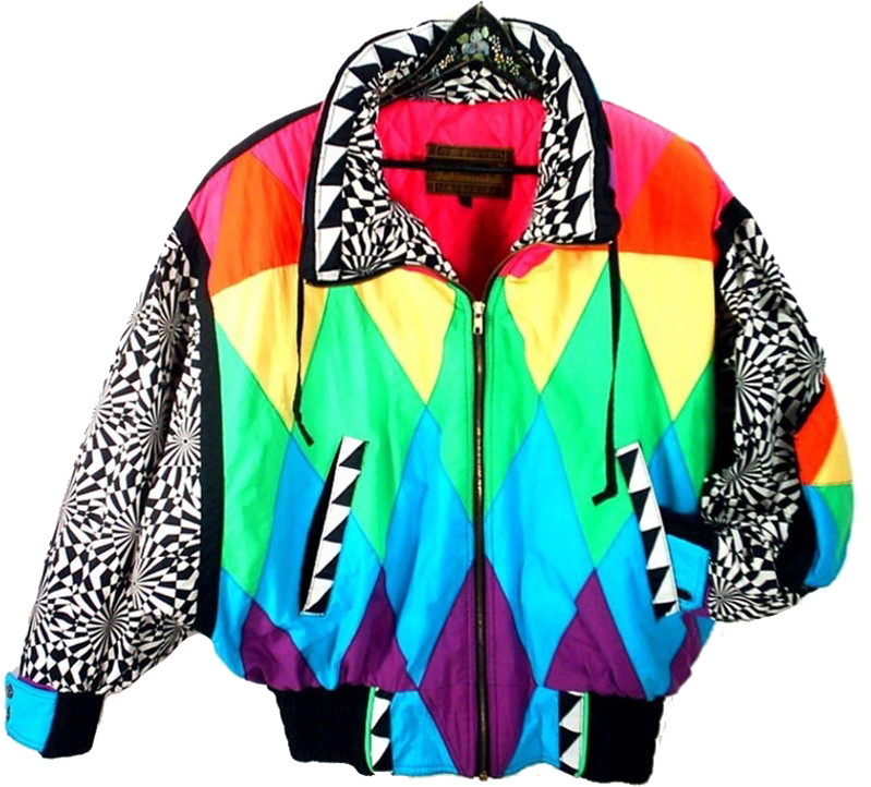 Vintage90s Colorblock Windbreaker Jacket PNG Image