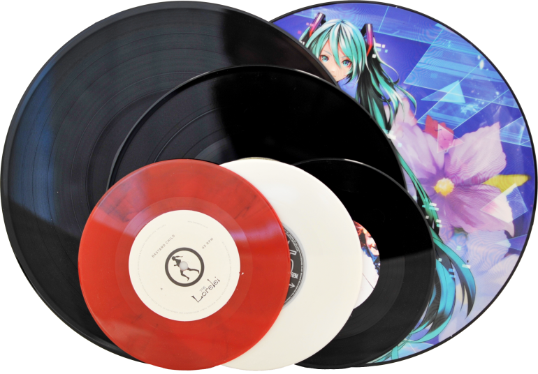 Vinyl Recordsand Anime Character Design PNG Image