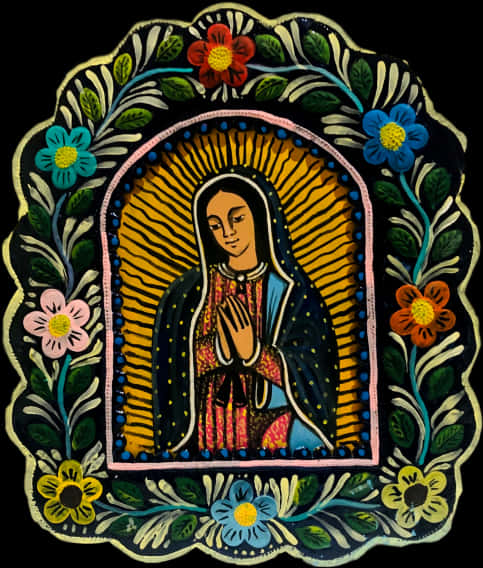 Virgen De Guadalupe Folk Art PNG Image