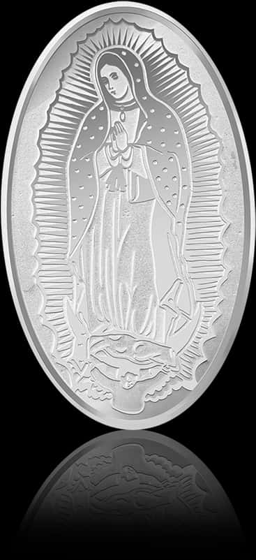 Virgen De Guadalupe Silver Relief PNG Image