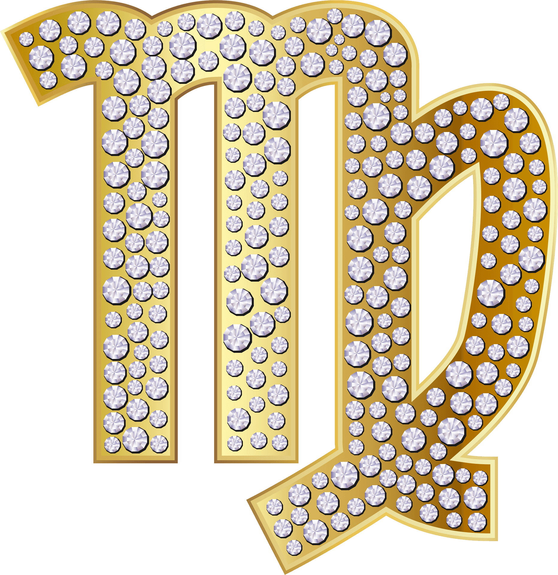 Virgo Zodiac Sign Diamonds PNG Image