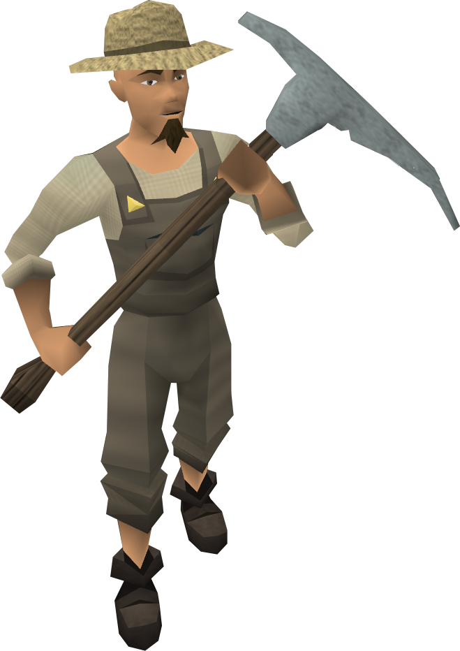 Virtual Farmerwith Hoe PNG Image