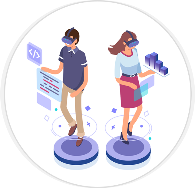 Virtual Reality Professionals Isometric PNG Image