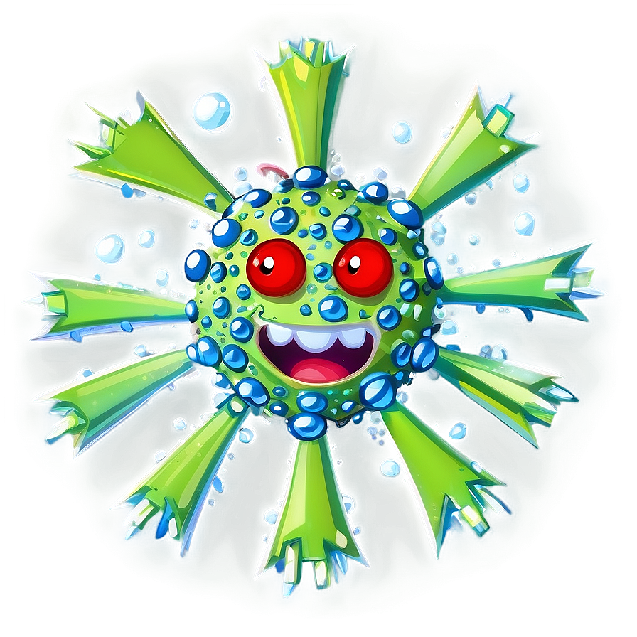 Virus Cartoon Character Png Qok PNG Image