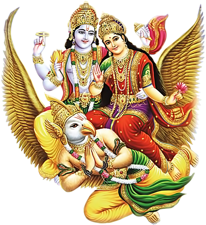 Vishnu_and_ Lakshmi_on_ Garuda PNG Image