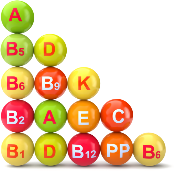 Vitamin Complex3 D Balls Structure PNG Image