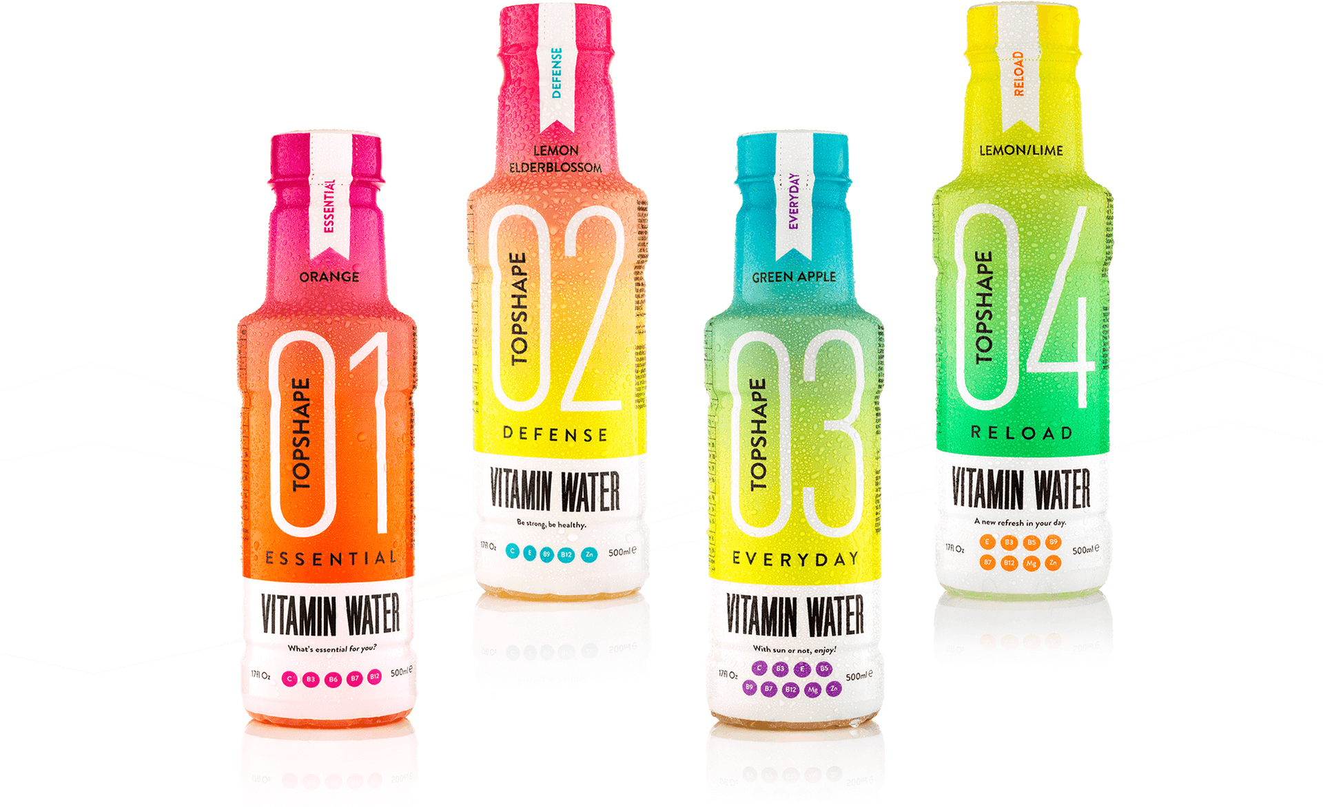 Vitamin Water Bottle Collection PNG Image