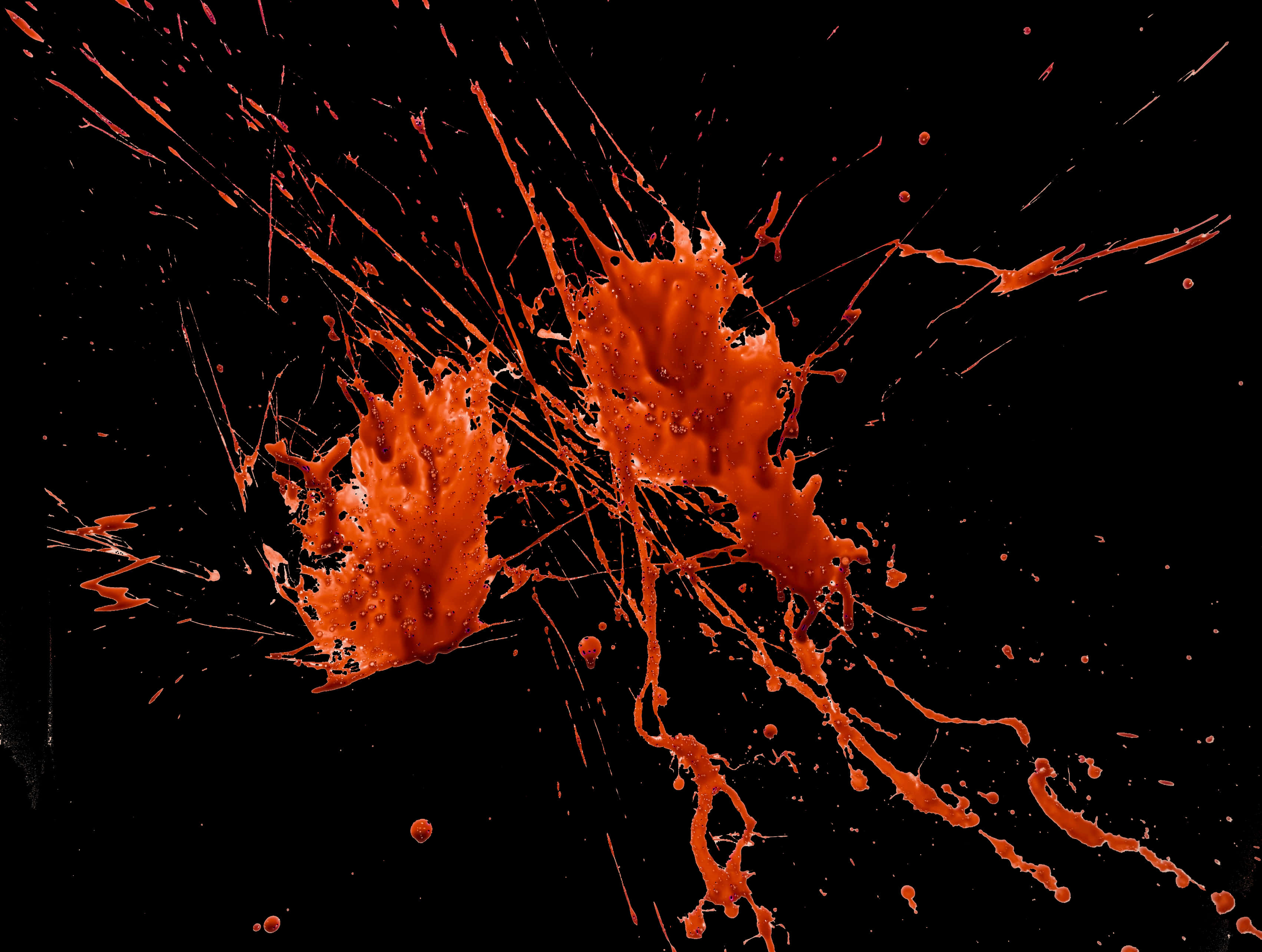 Vivid Blood Splatteron Black PNG Image