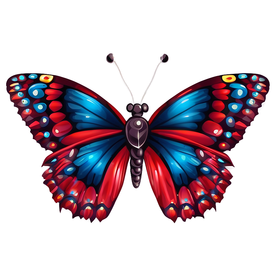 Vivid Red Butterfly Clipart Png 06122024 PNG Image