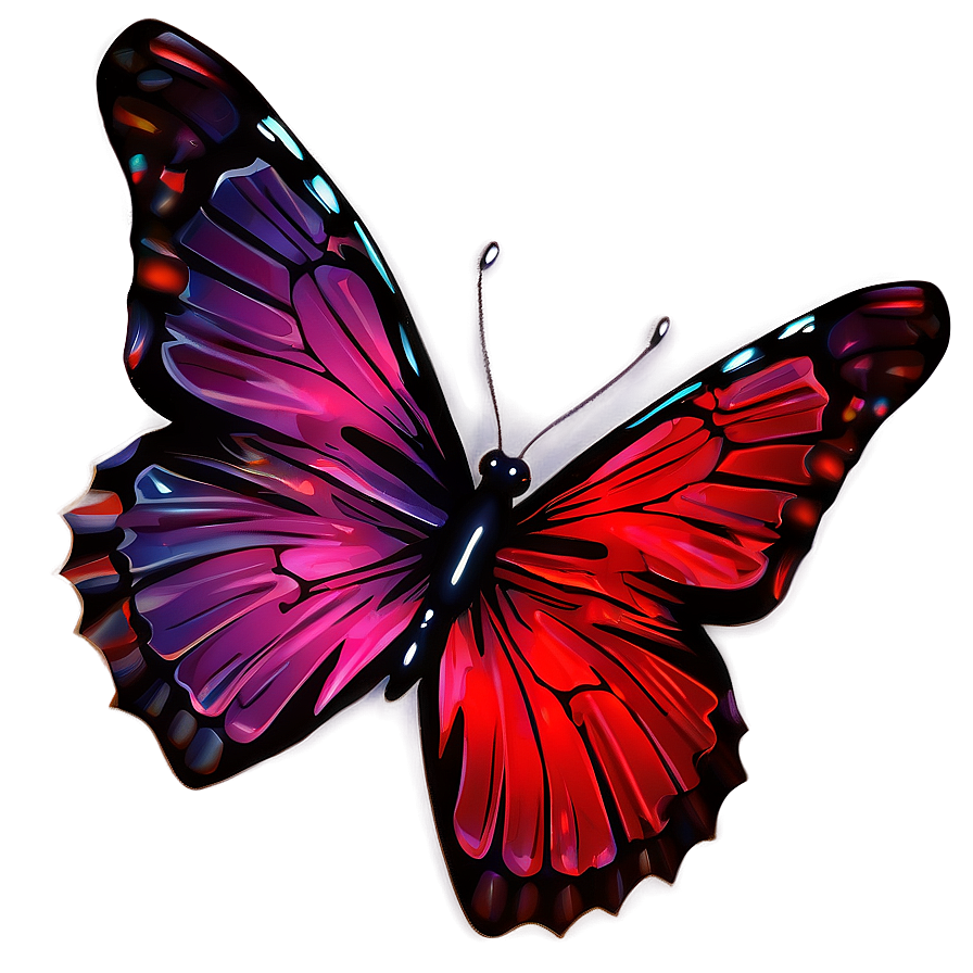 Vivid Red Butterfly Clipart Png 94 PNG Image