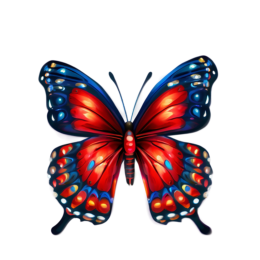 Vivid Red Butterfly Clipart Png Tvm PNG Image