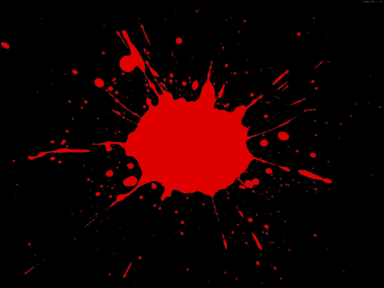 Vivid Red Splatteron Black PNG Image