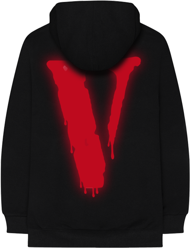 Vlone Logo Black Hoodie PNG Image