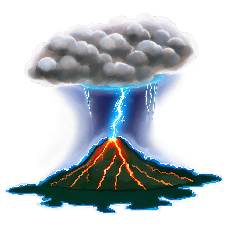 Volcano And Lightning Png 05232024 PNG Image