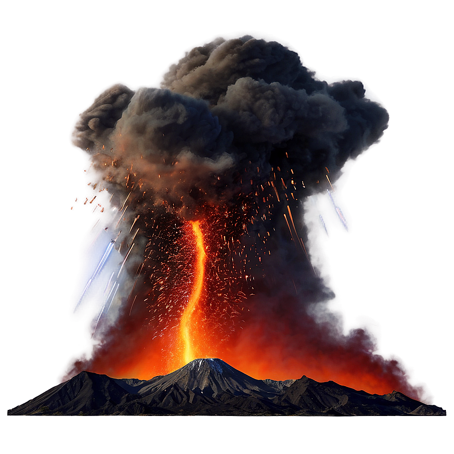 Volcano And Meteor Shower Png 05232024 PNG Image