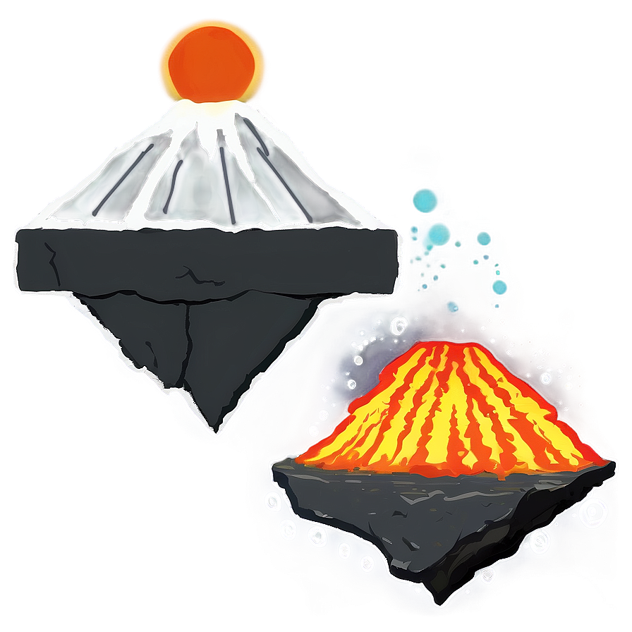 Volcano And Meteor Shower Png Yat83 PNG Image