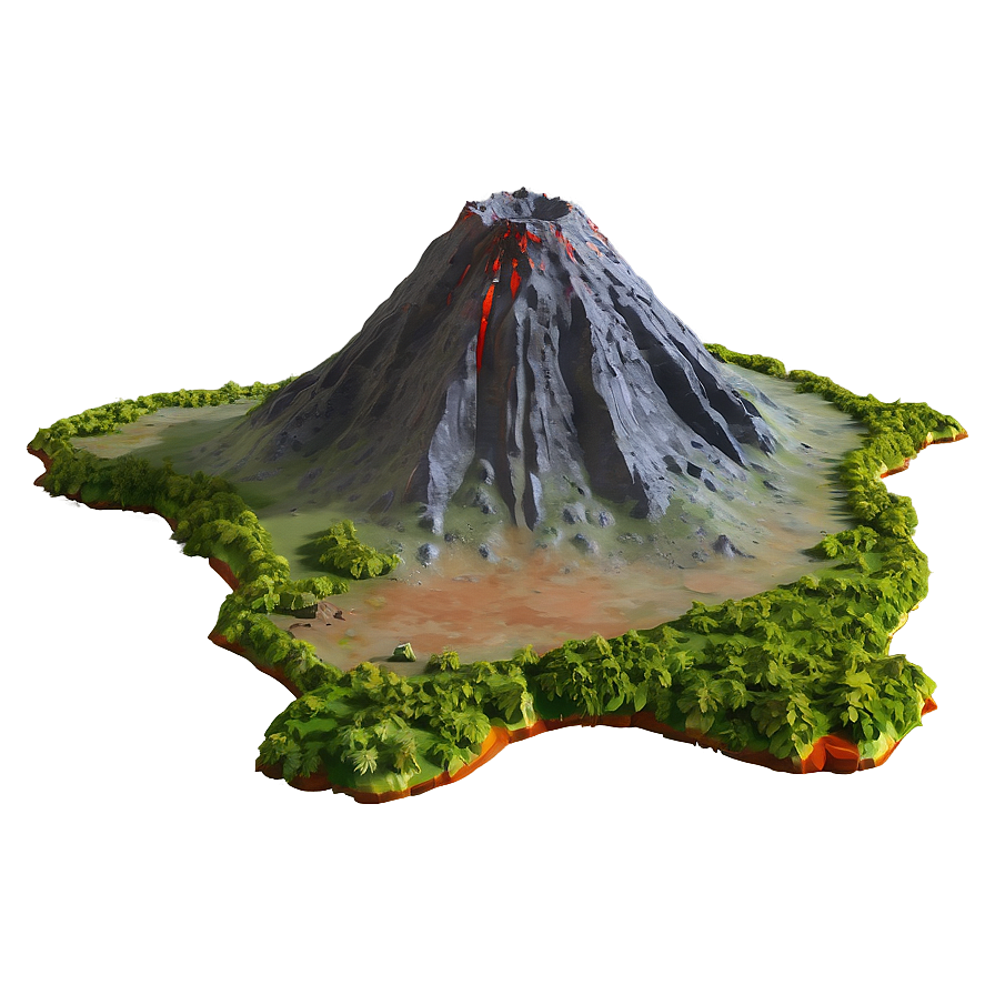 Volcano In Sci-fi Landscape Png 35 PNG Image