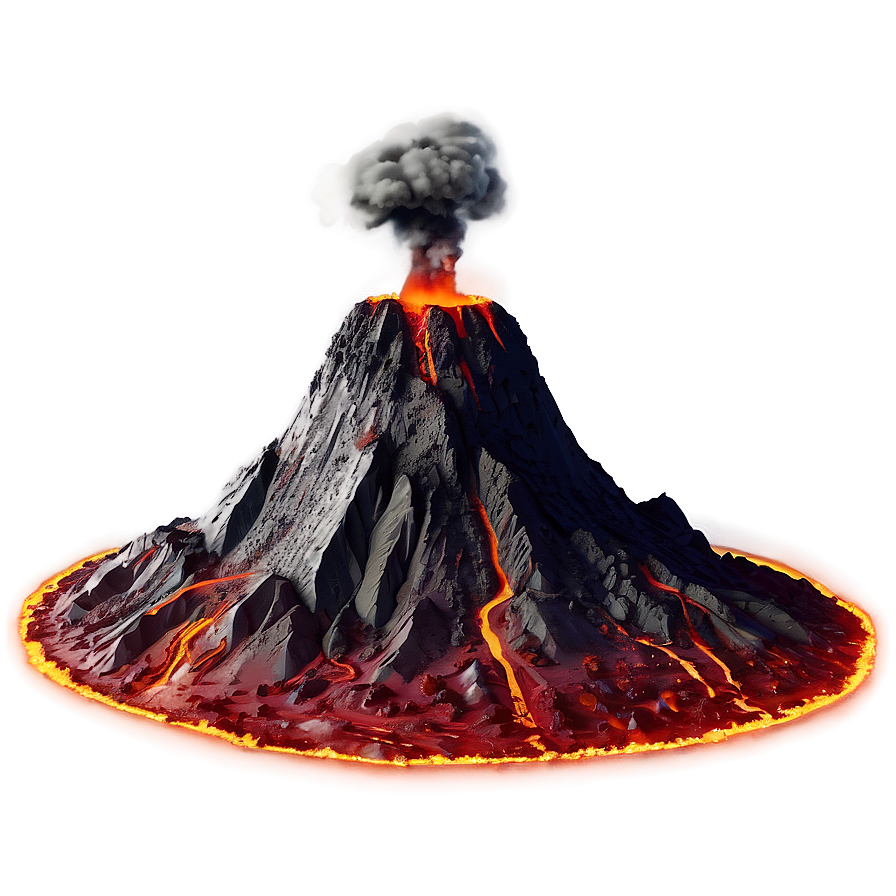 Volcano In Sci-fi Landscape Png Yic80 PNG Image