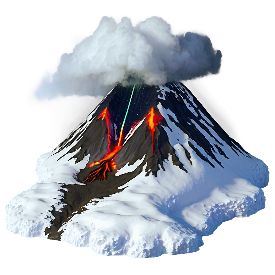 Volcano In Winter Snow Png Thn PNG Image