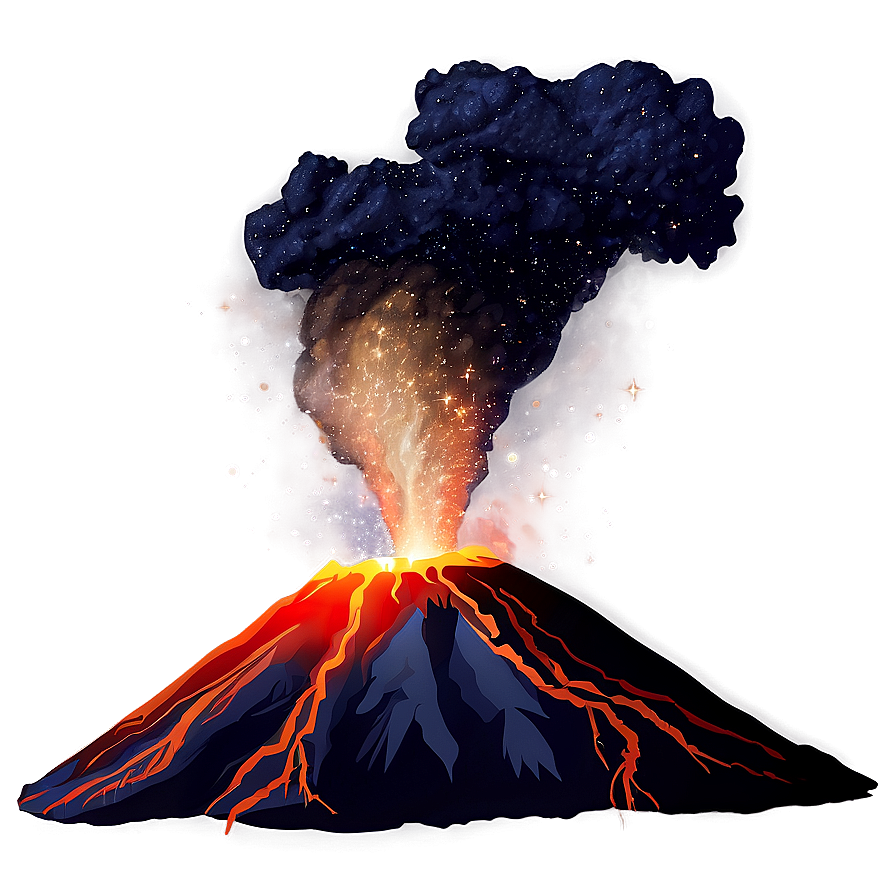 Volcano Under Stars Png 69 PNG Image