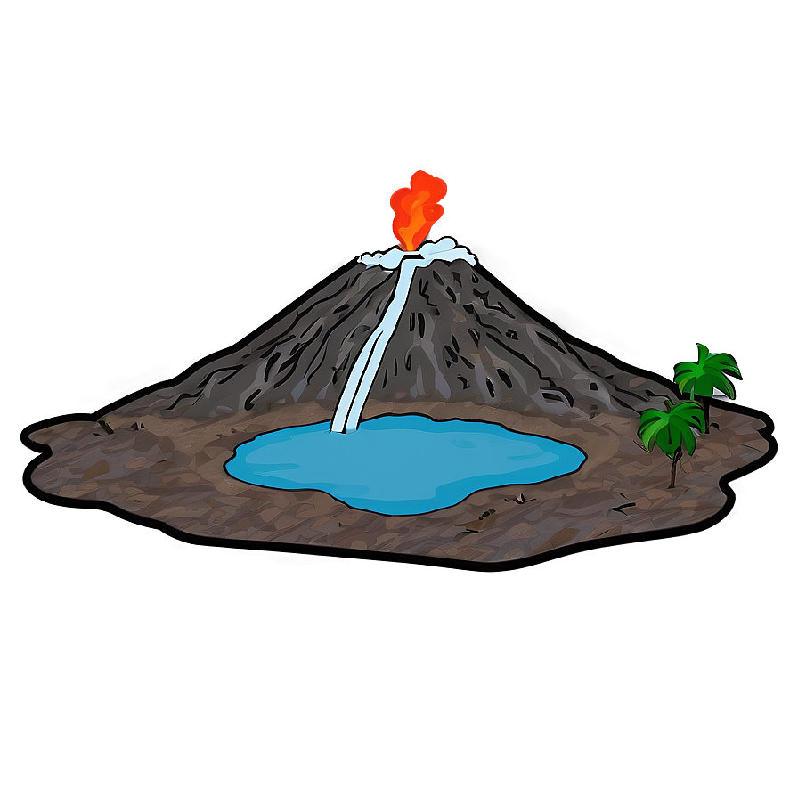 Volcano With Hot Springs Png 05232024 PNG Image