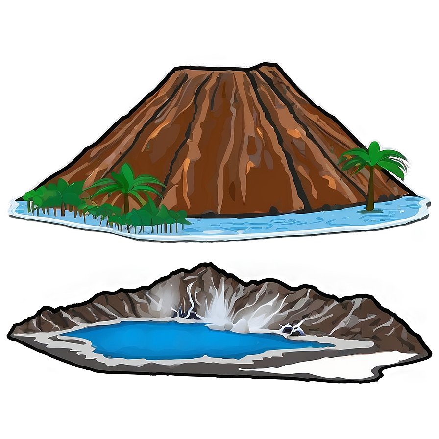 Volcano With Hot Springs Png Emi PNG Image