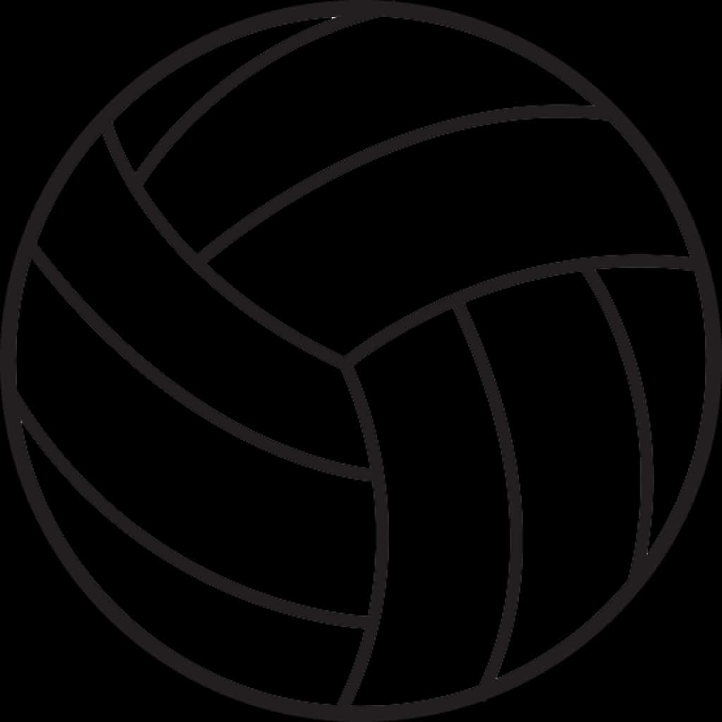 Volleyball Icon Blackand White PNG Image