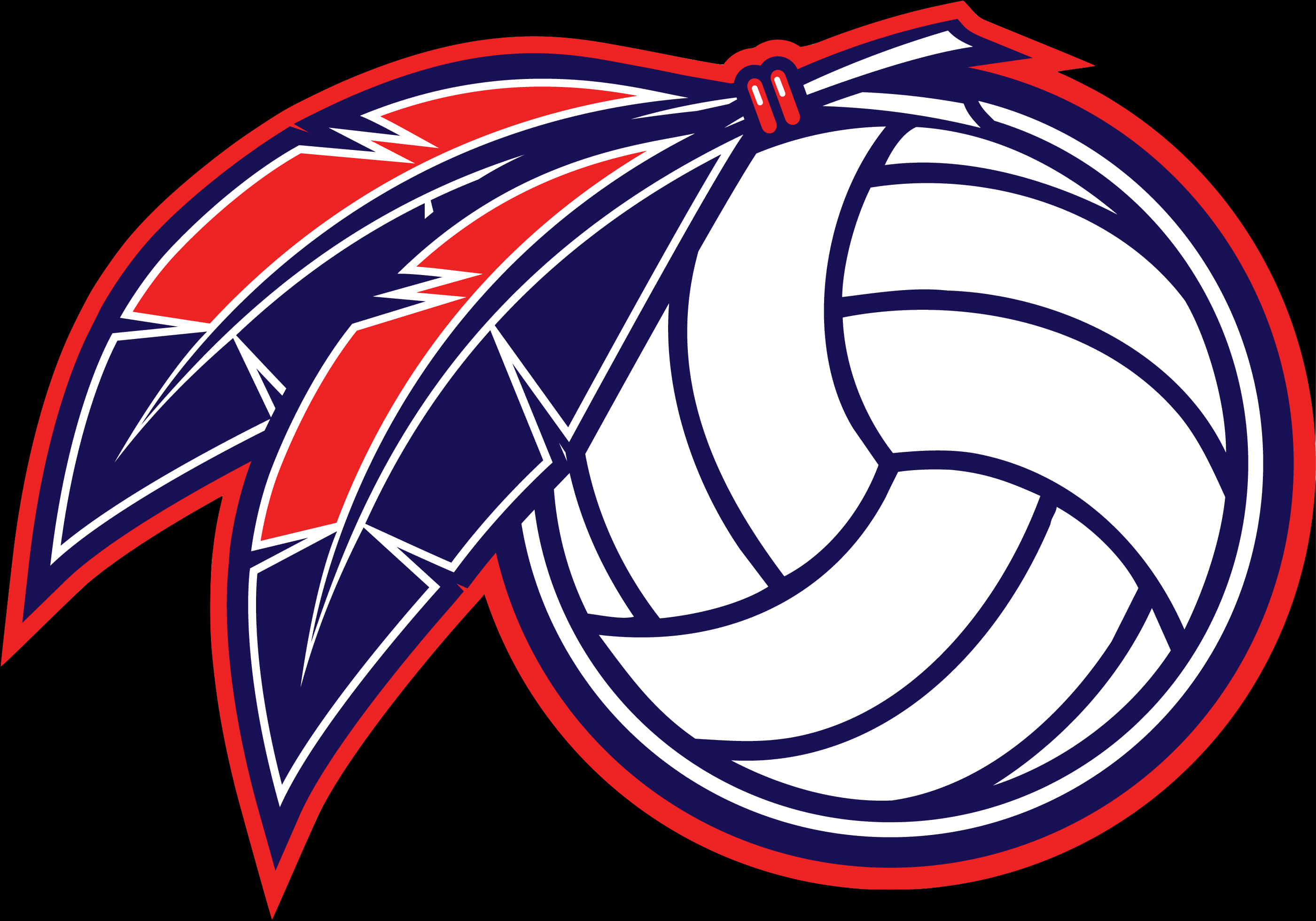 Volleyball Logowith Wings PNG Image