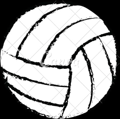 Volleyball Sketch Art Style PNG Image