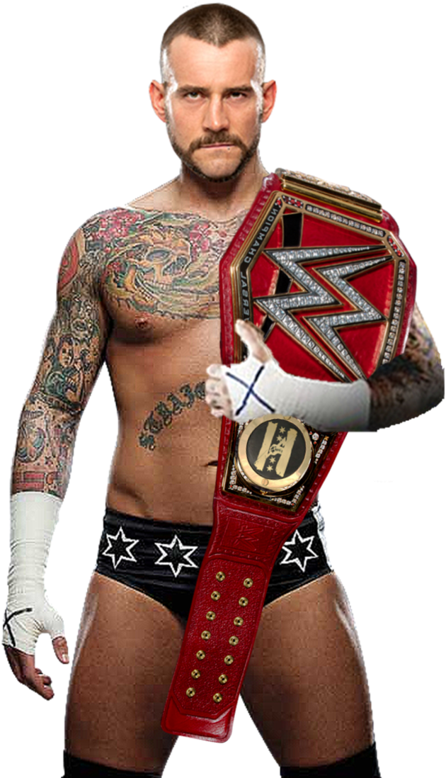 W W E Champion Wrestlerwith Belt PNG Image