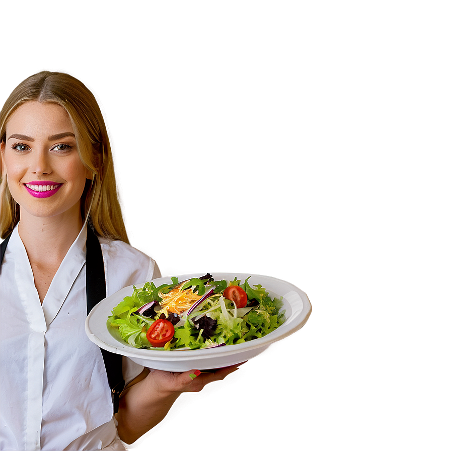 Waitress With Salad Png Yop PNG Image